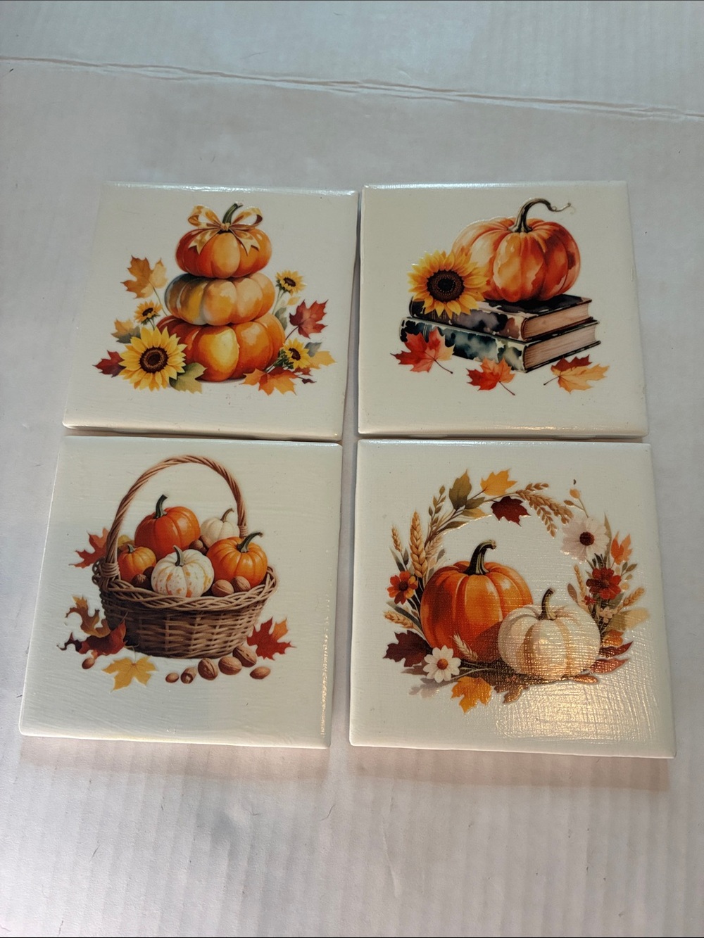 Autumn PumpkinCoaster Set of Four